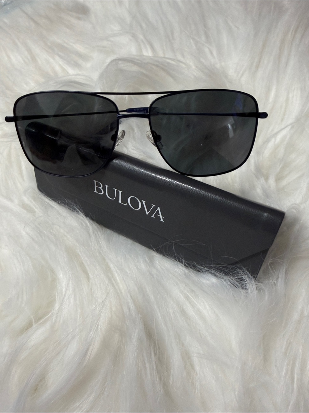 New Bulova Matte Blue Navigator Sunglasses Unisex 9G1011 62-16-148